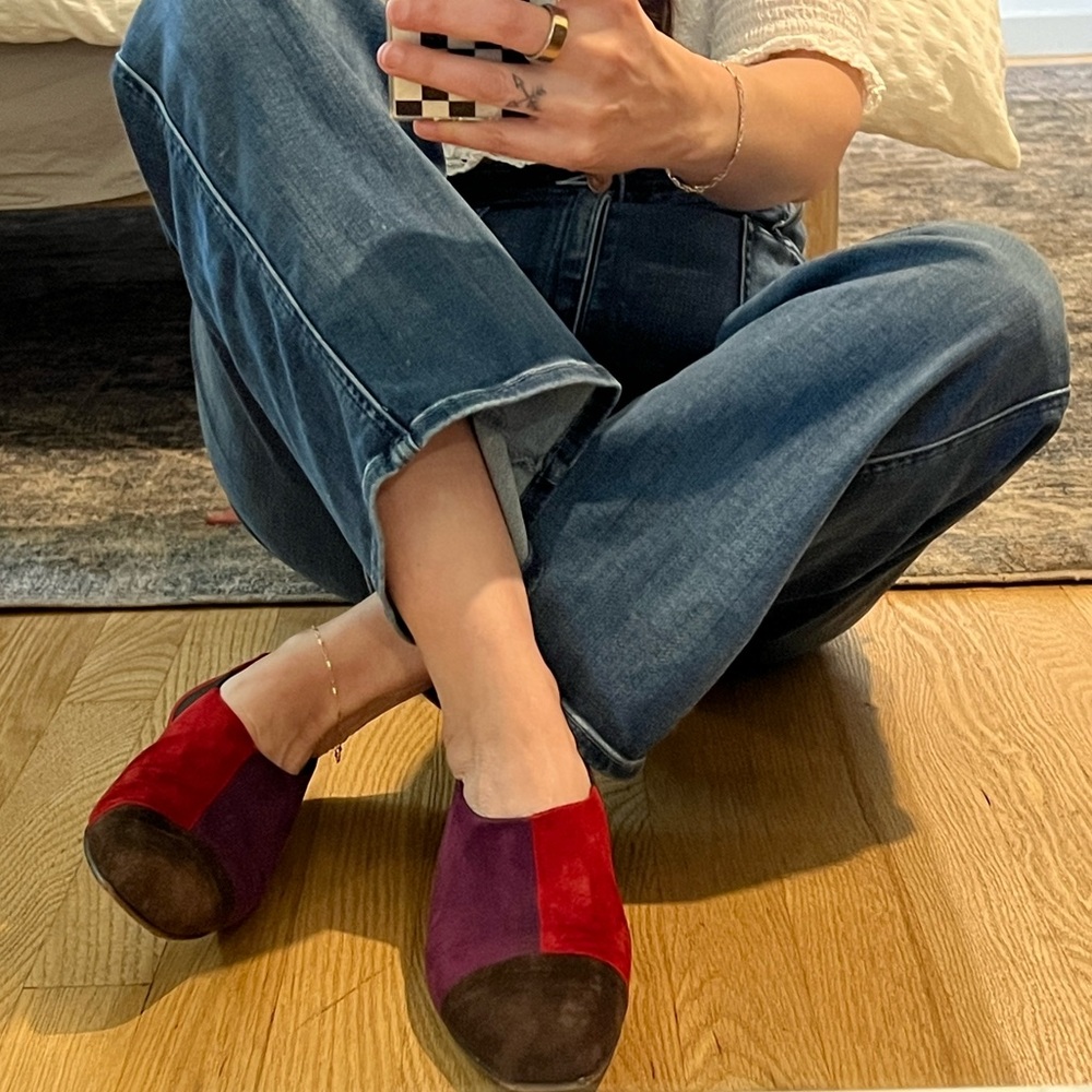 Yves Saint Laurent vintage color block flats 8.5
